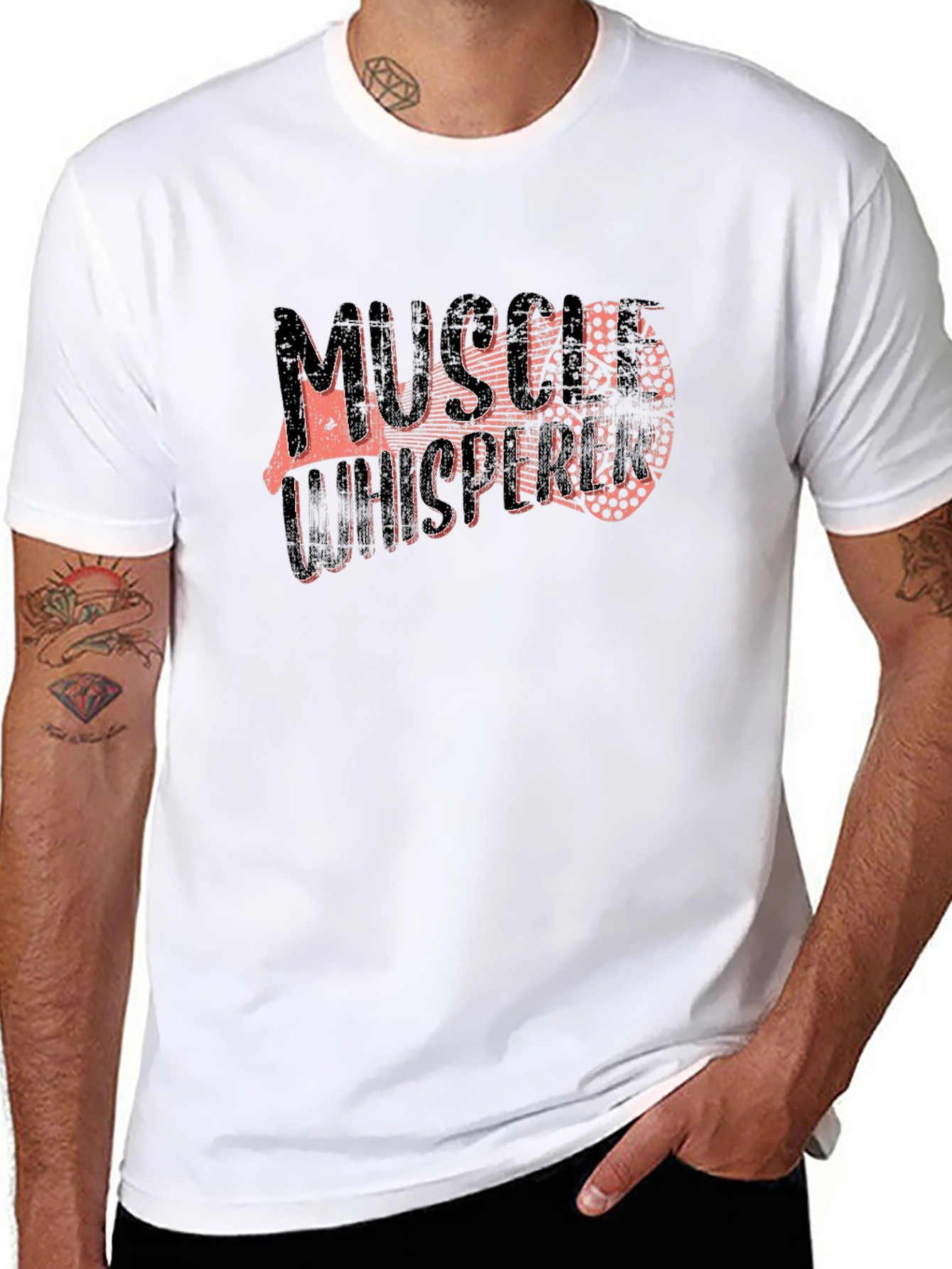 Muscle Whisperer Graphic T-Shirt - Black Fitness Apparel