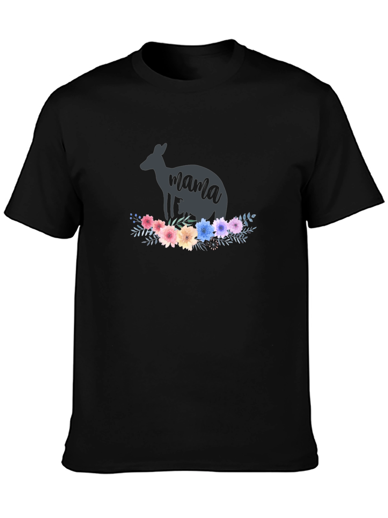 Kangaroo Mama T-Shirt - Floral Design