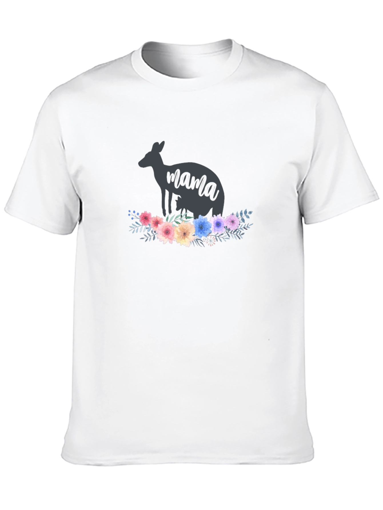 Kangaroo Mama T-Shirt - Floral Design