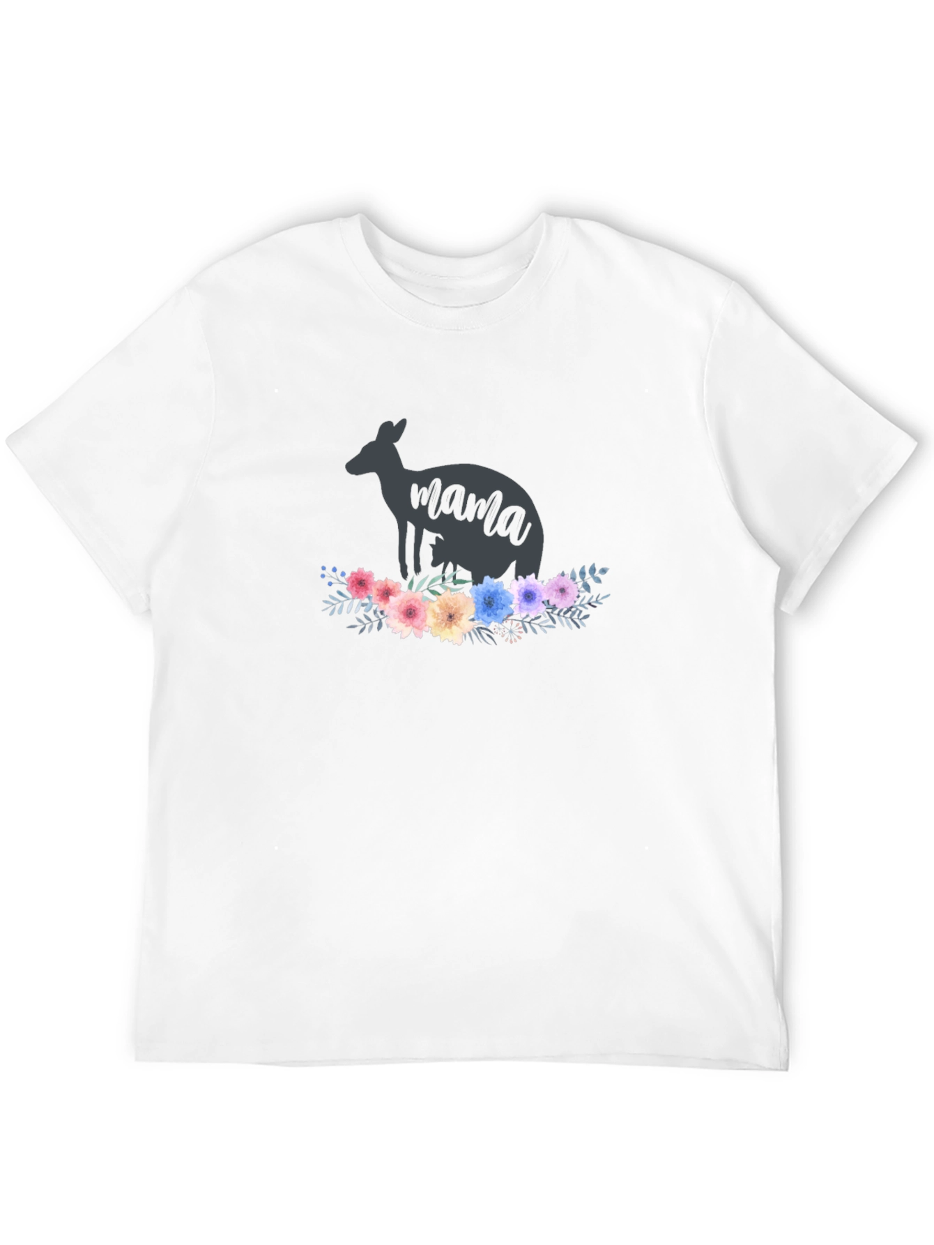 Kangaroo Mama T-Shirt - Floral Design