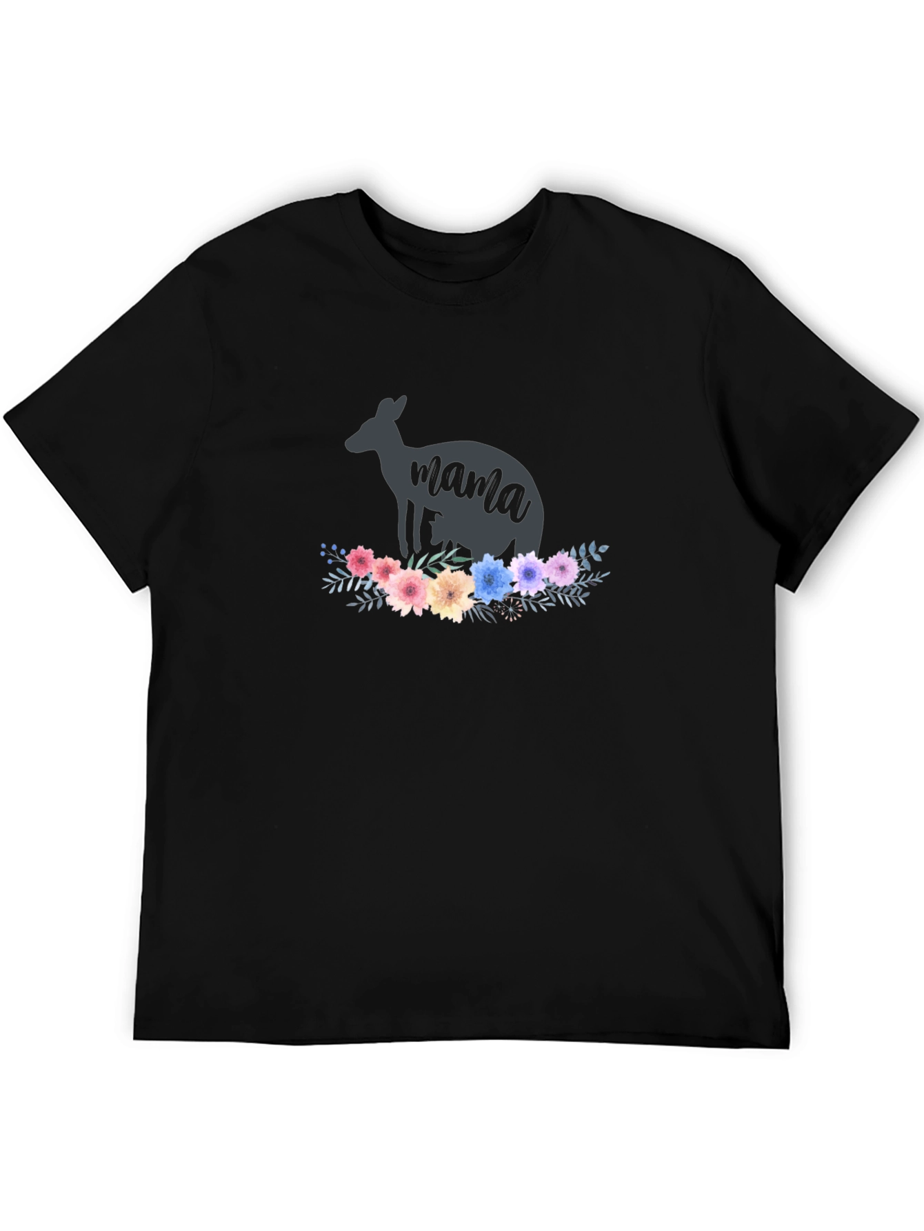 Kangaroo Mama T-Shirt - Floral Design