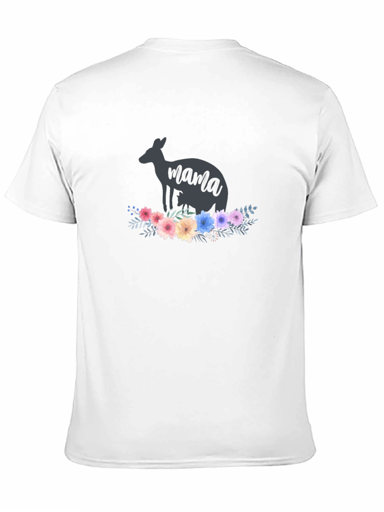 Kangaroo Mama T-Shirt - Floral Design