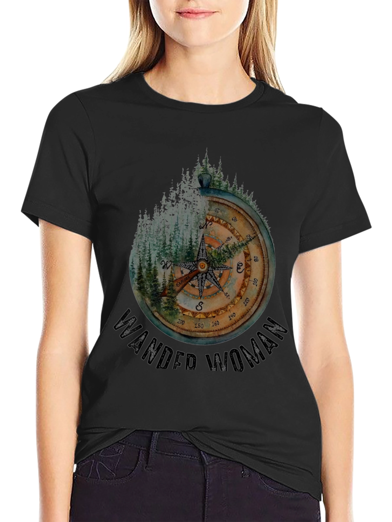 Wander Woman Compass Graphic Tee - Adventure Awaits!