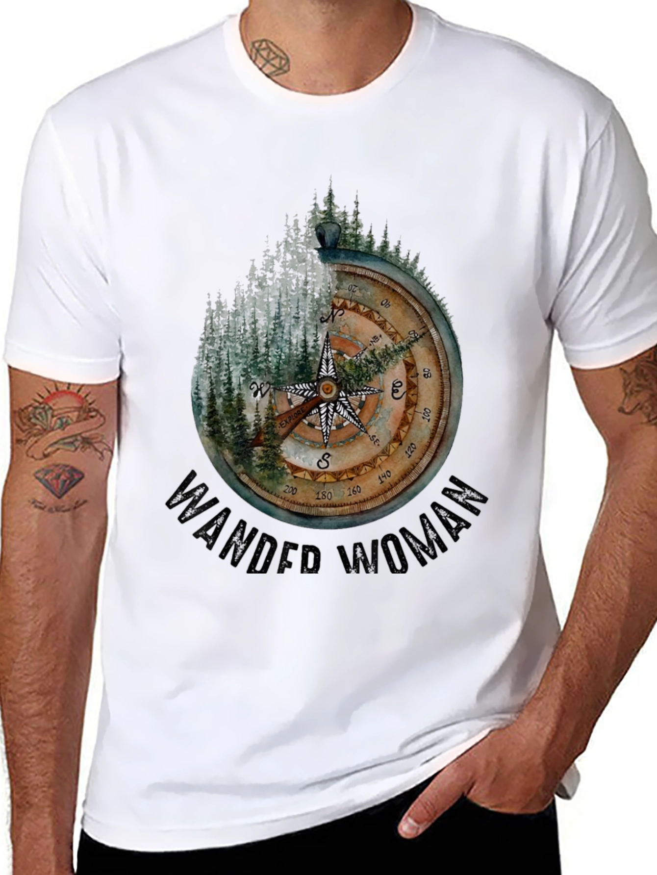 Wander Woman Compass Graphic Tee - Adventure Awaits!