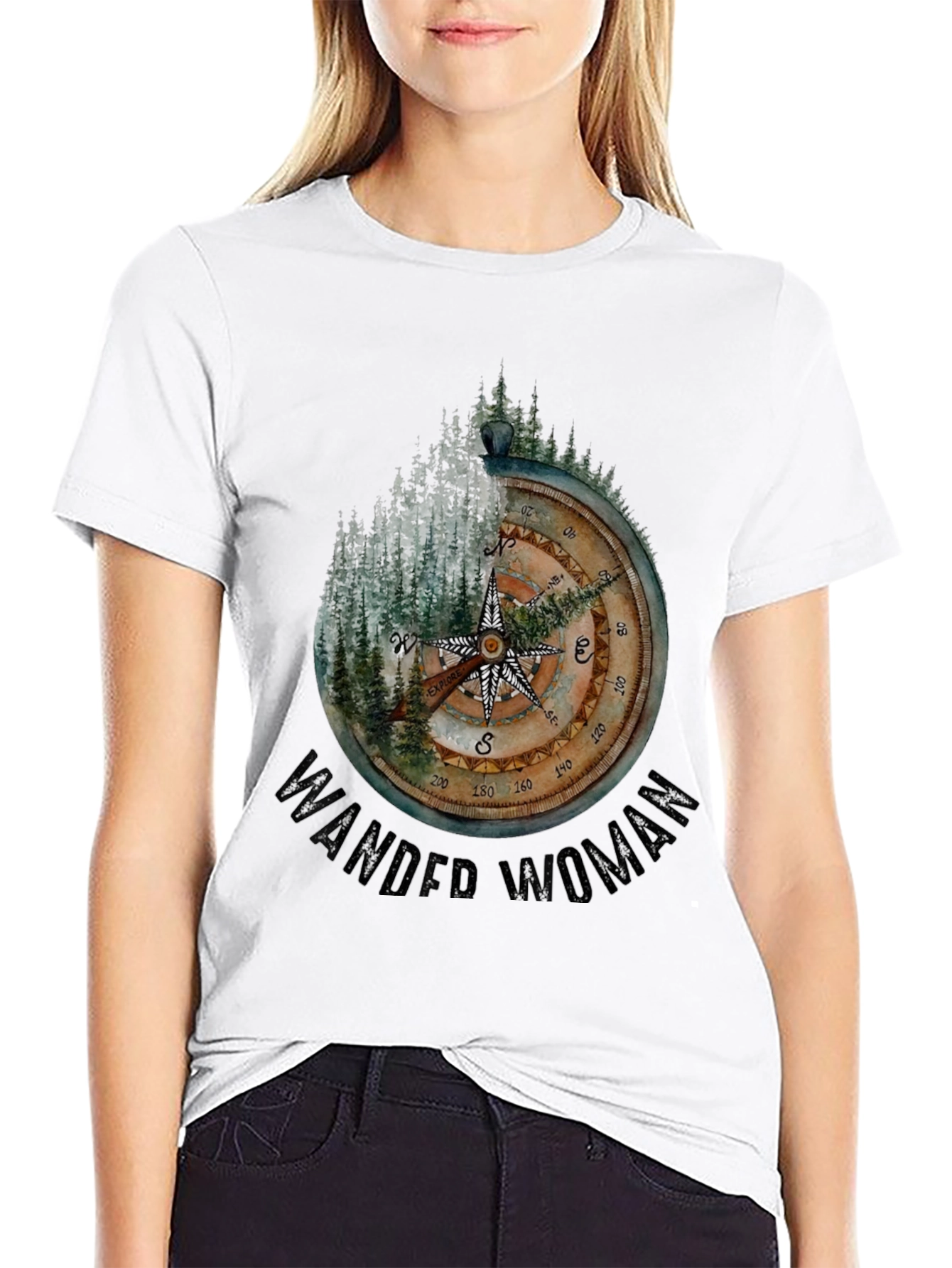 Wander Woman Compass Graphic Tee - Adventure Awaits!