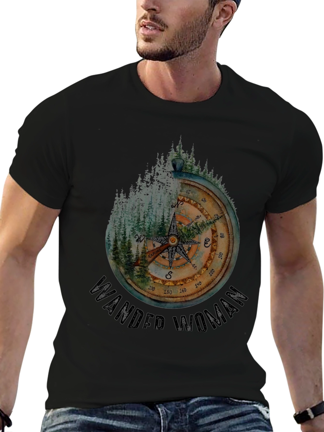 Wander Woman Compass Graphic Tee - Adventure Awaits!