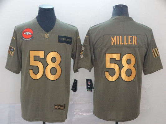 Men's Denver Broncos Von Miller #58 Brown Authentic Game Jerseys