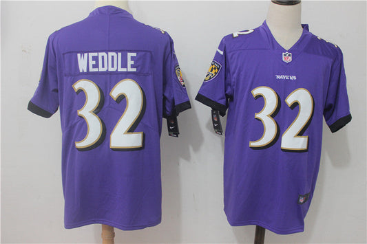 Men's Baltimore Ravens Eric Weddle #32 Purple Game Jerseys