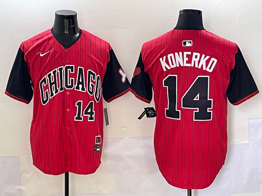 Men's Chicago White Sox Paul Konerko #14 Red/Black 2025 City Connect Limited Retired Player Jerseys