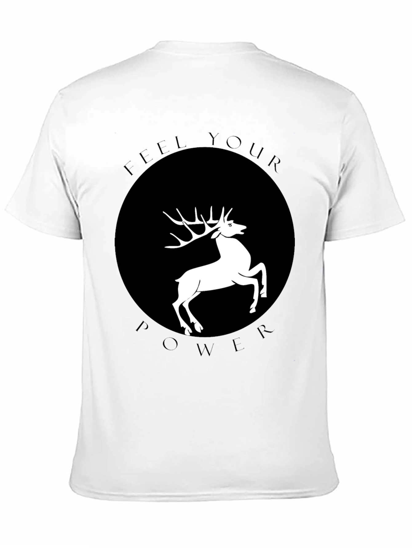Feel Your Power Deer Graphic T-Shirt - Black