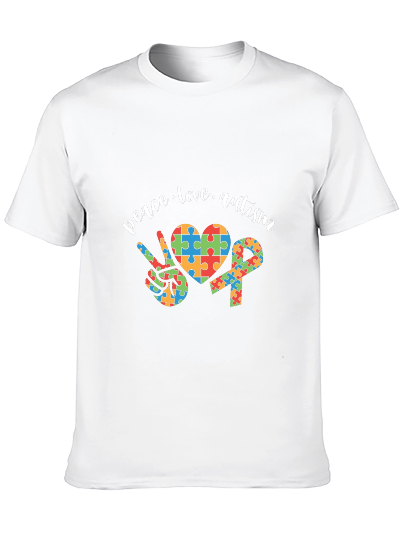 Peace Love Autism T-Shirt - Awareness & Support