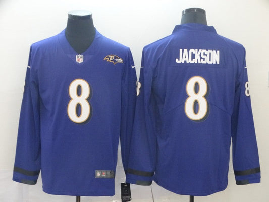 Men's Baltimore Ravens Lamar Jackson #8 Purple Player Game Jerseys