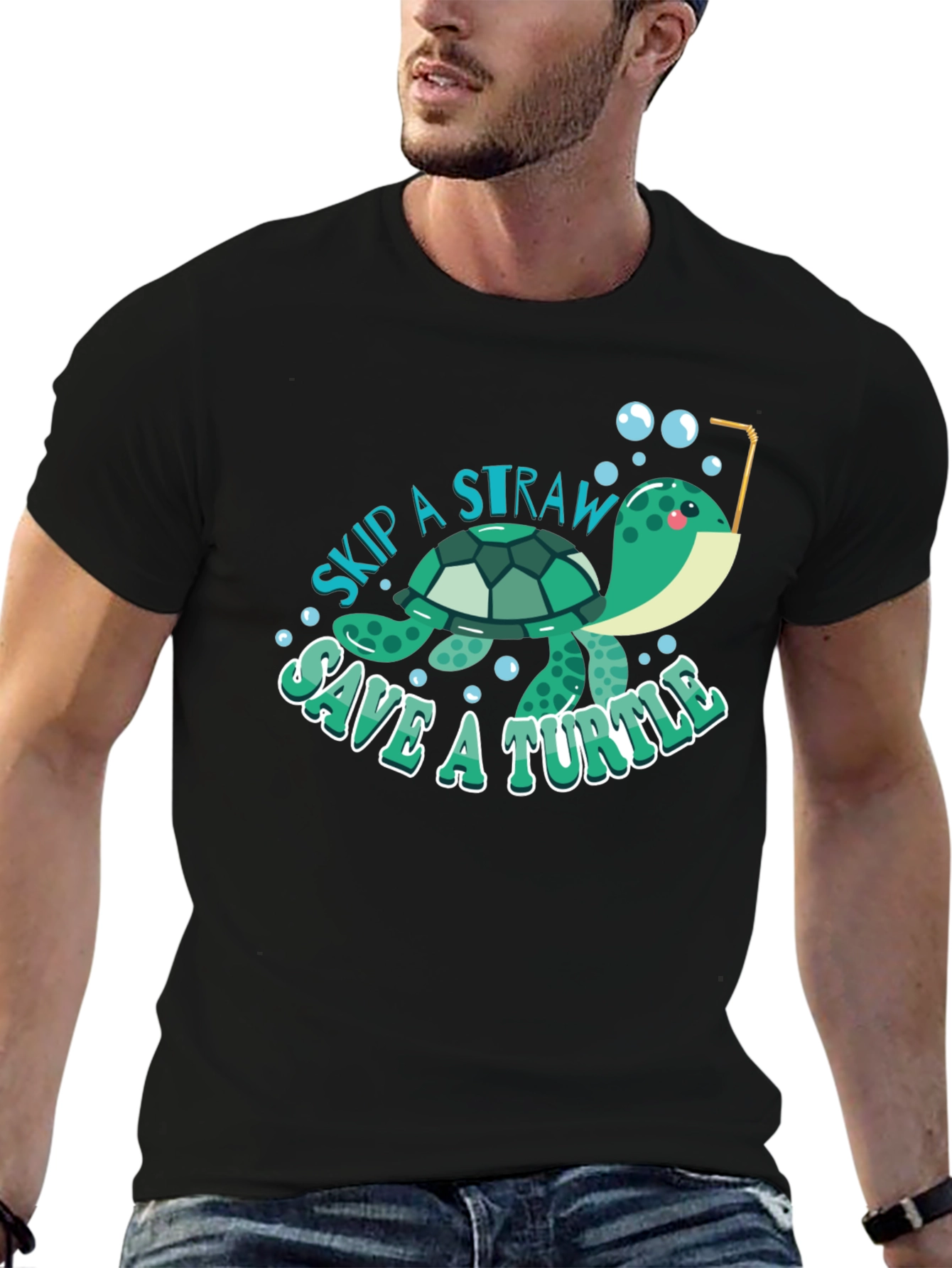 Skip a Straw Save a Turtle T-Shirt