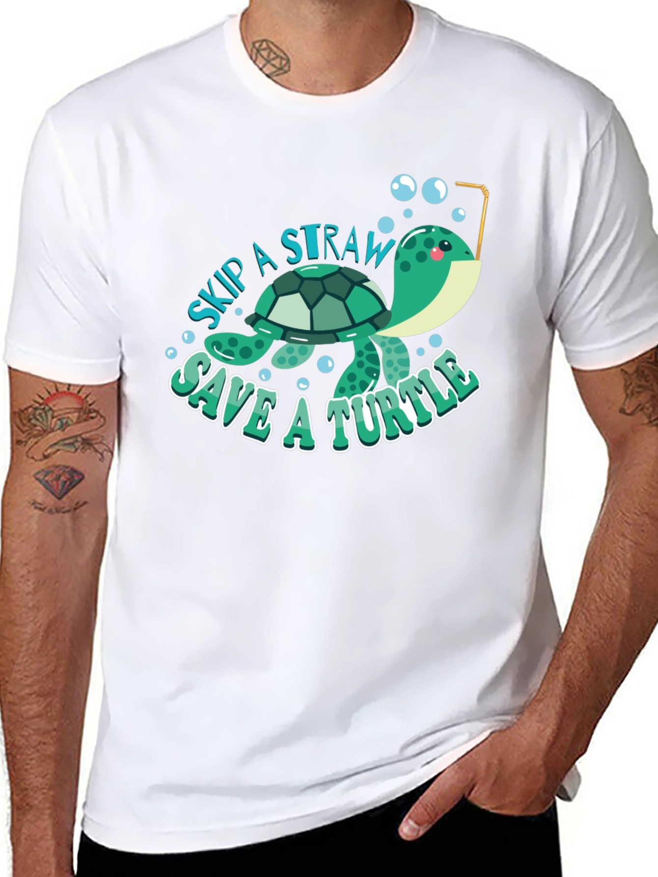 Skip a Straw Save a Turtle T-Shirt