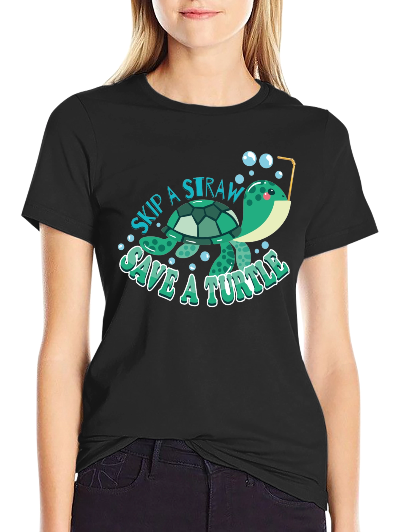 Skip a Straw Save a Turtle T-Shirt