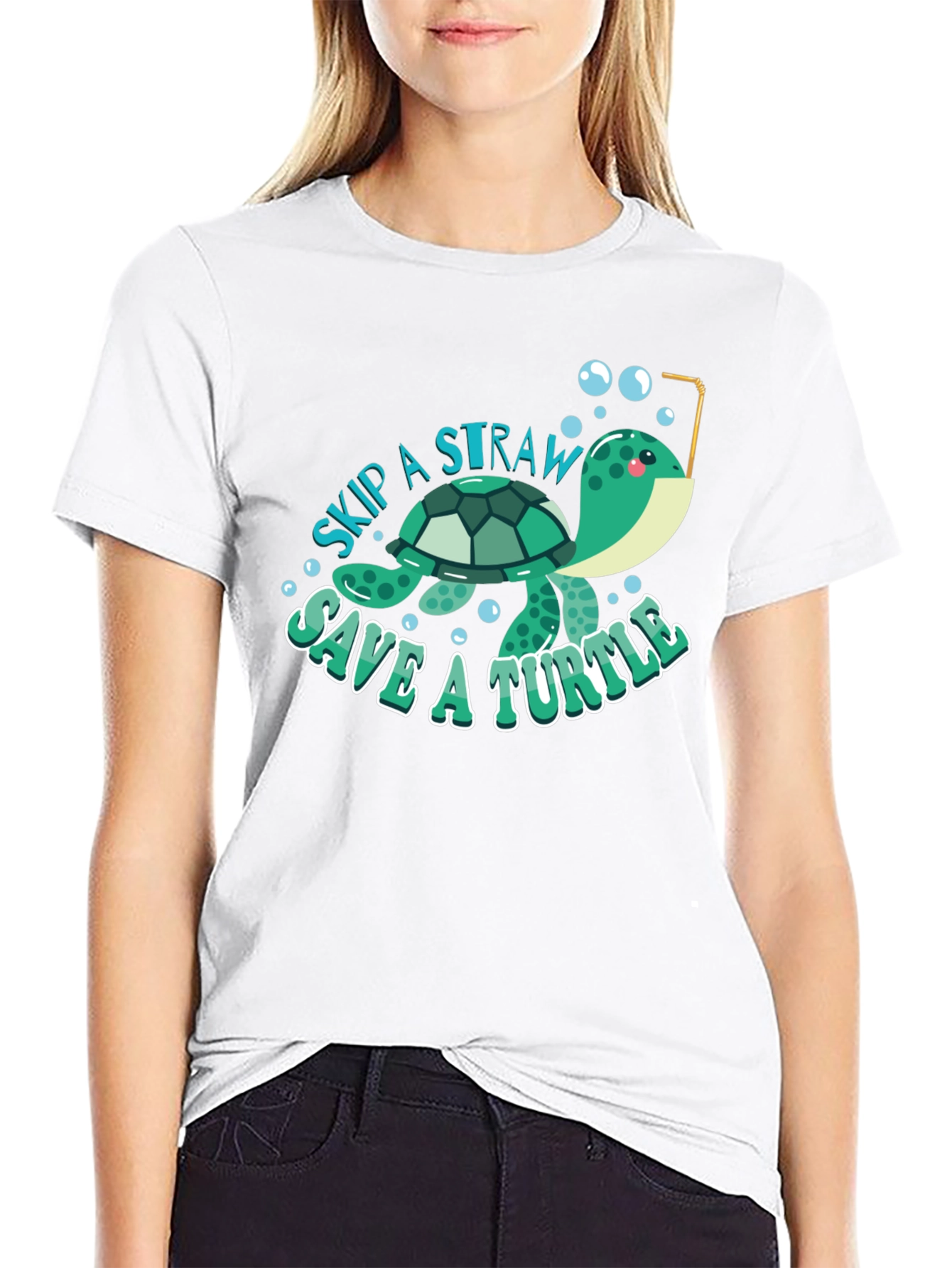 Skip a Straw Save a Turtle T-Shirt