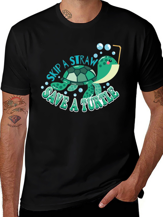 Skip a Straw Save a Turtle T-Shirt