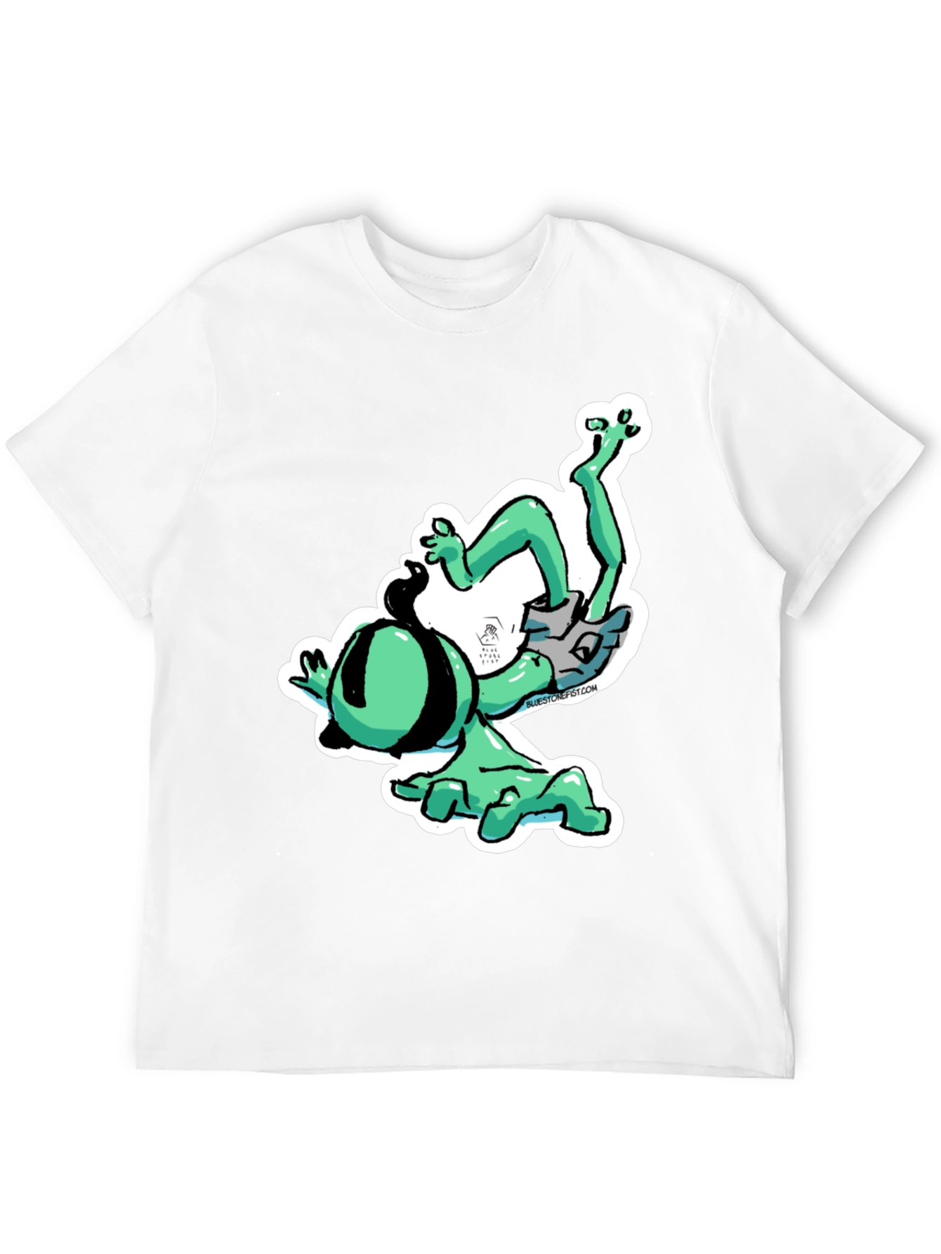 Funky Cartoon Alien T-Shirt - Black Cotton Blend