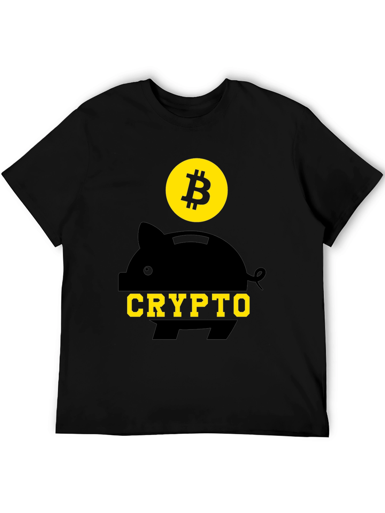 Crypto Piggy Bank Bitcoin Black T-Shirt