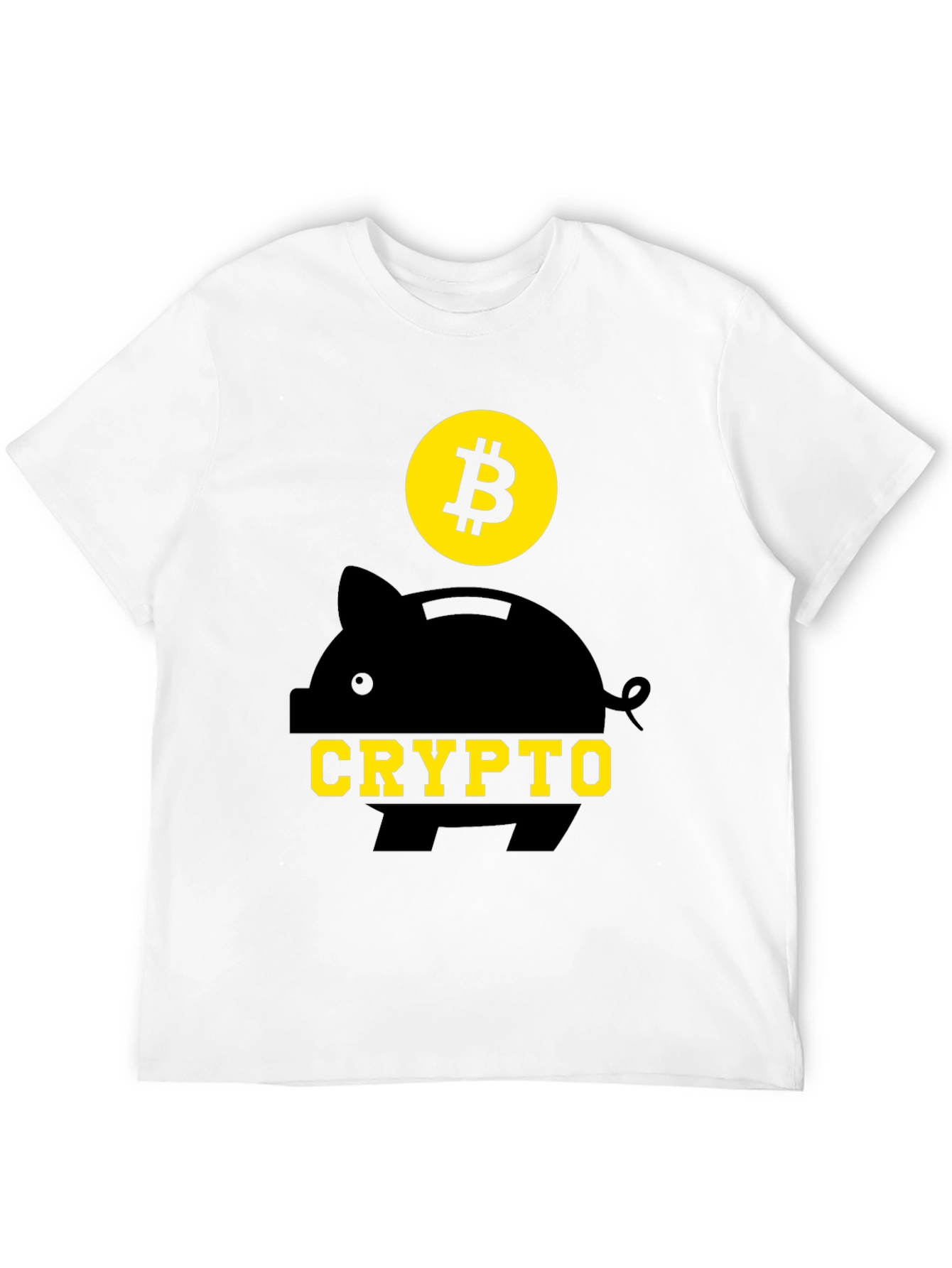 Crypto Piggy Bank Bitcoin Black T-Shirt