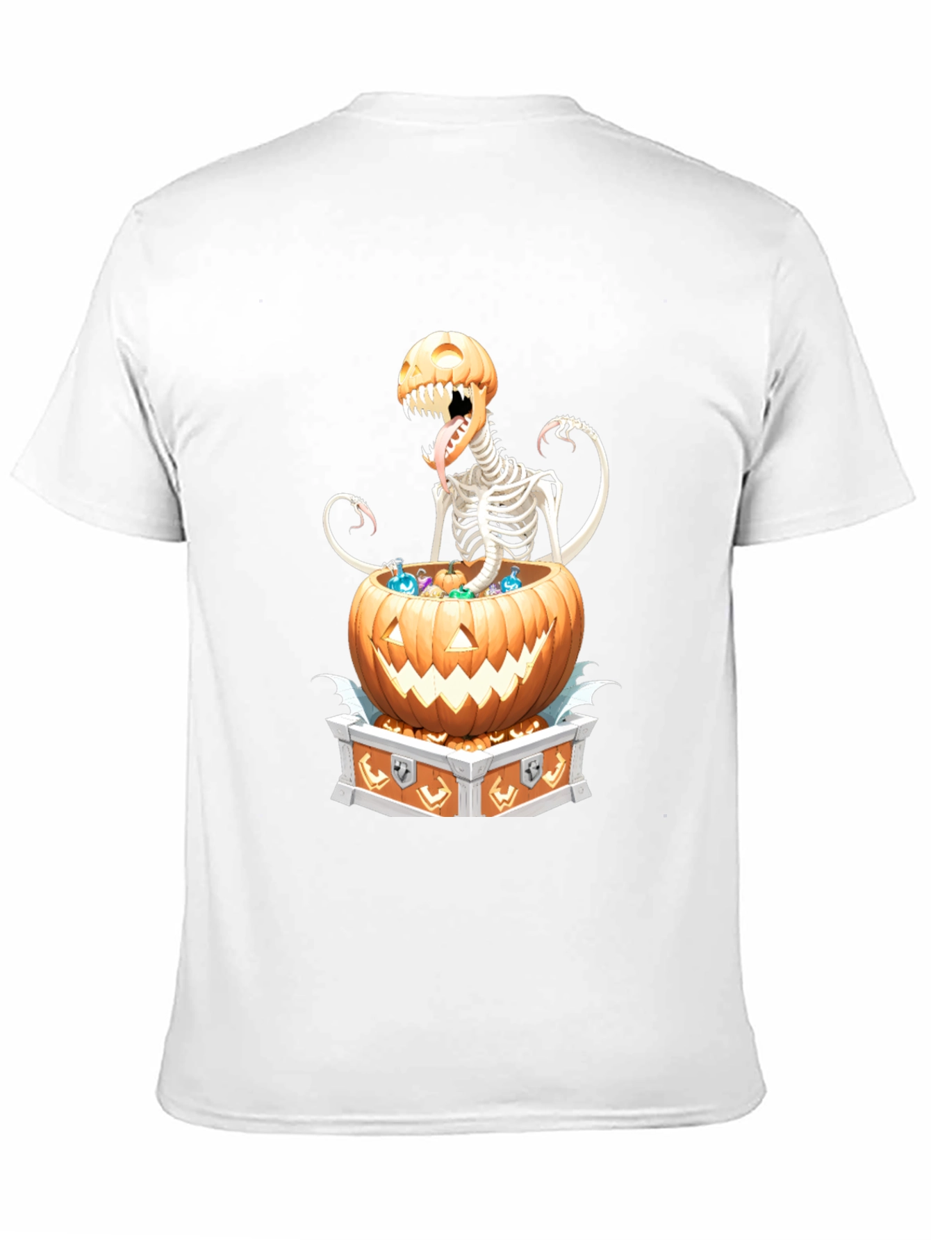 Spooky Skeleton Pumpkin T-Shirt - Halloween Style