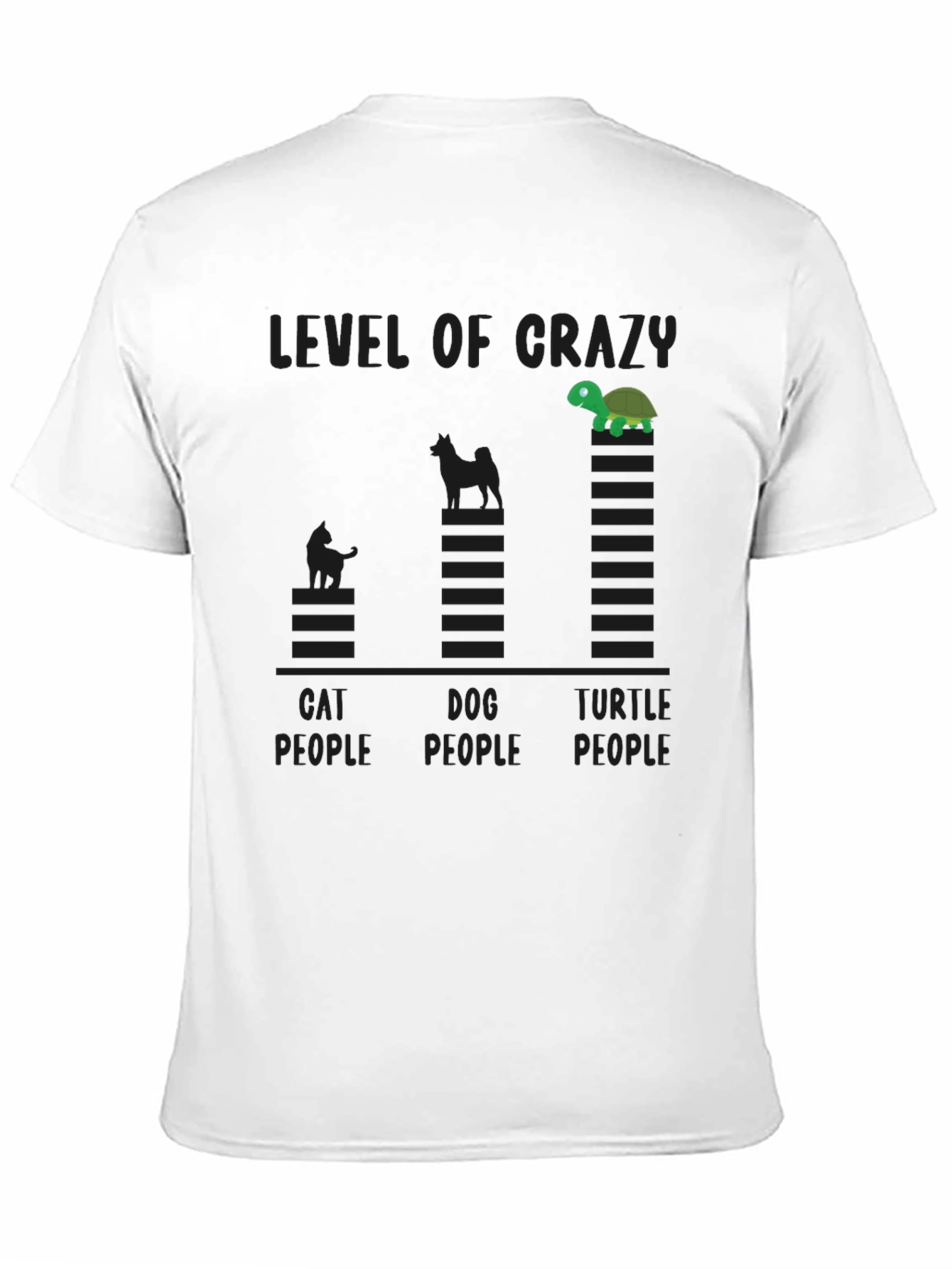 Level of Crazy Cat Dog Turtle People Funny T-Shirt