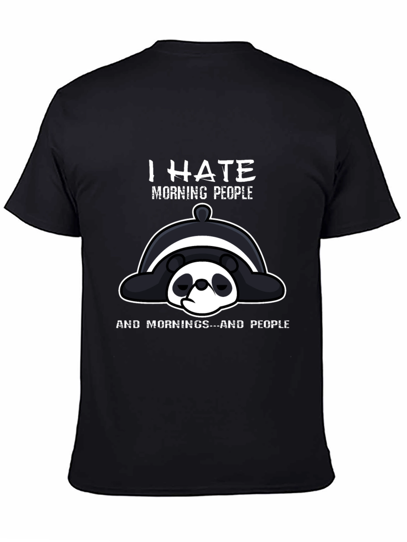I Hate Morning People Panda Graphic T-Shirt