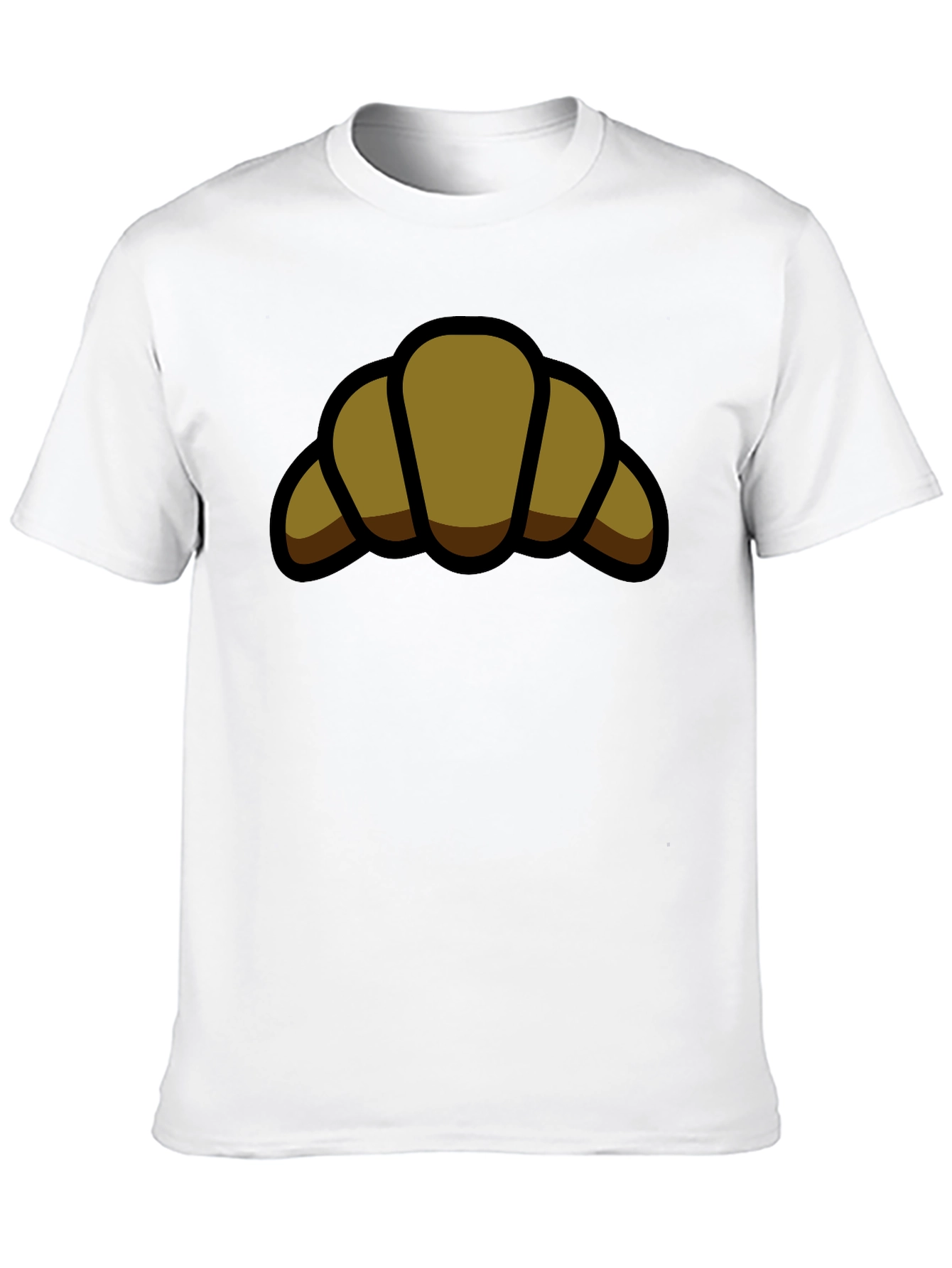 Croissant Graphic Black T-Shirt - Casual Comfort