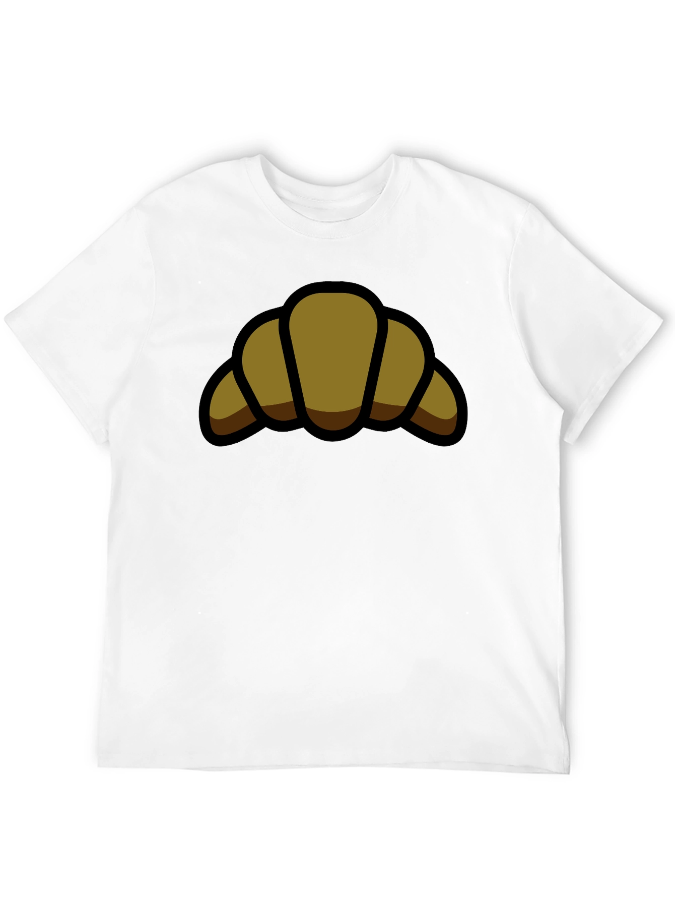 Croissant Graphic Black T-Shirt - Casual Comfort
