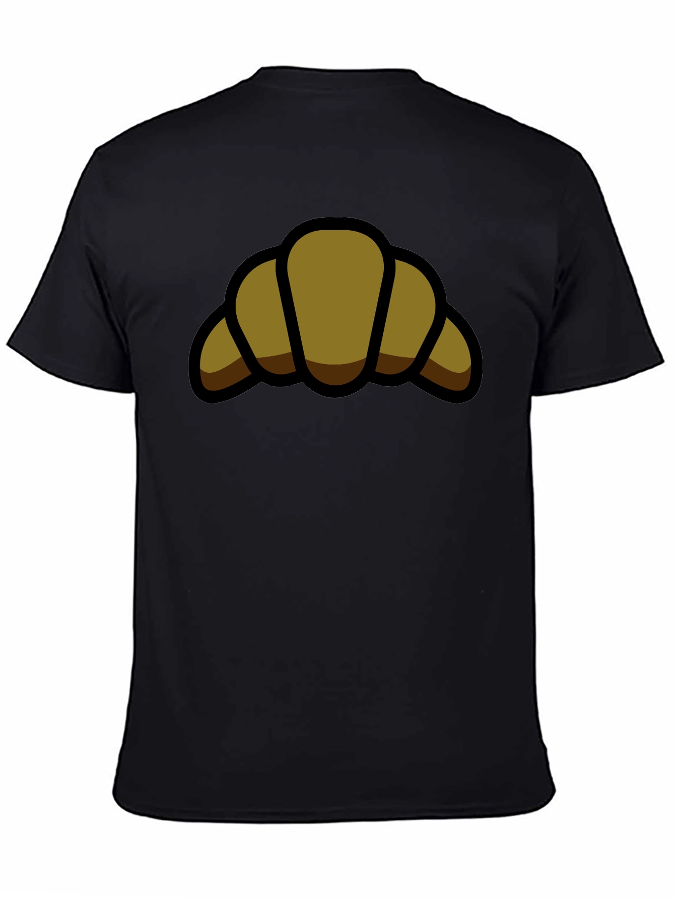 Croissant Graphic Black T-Shirt - Casual Comfort