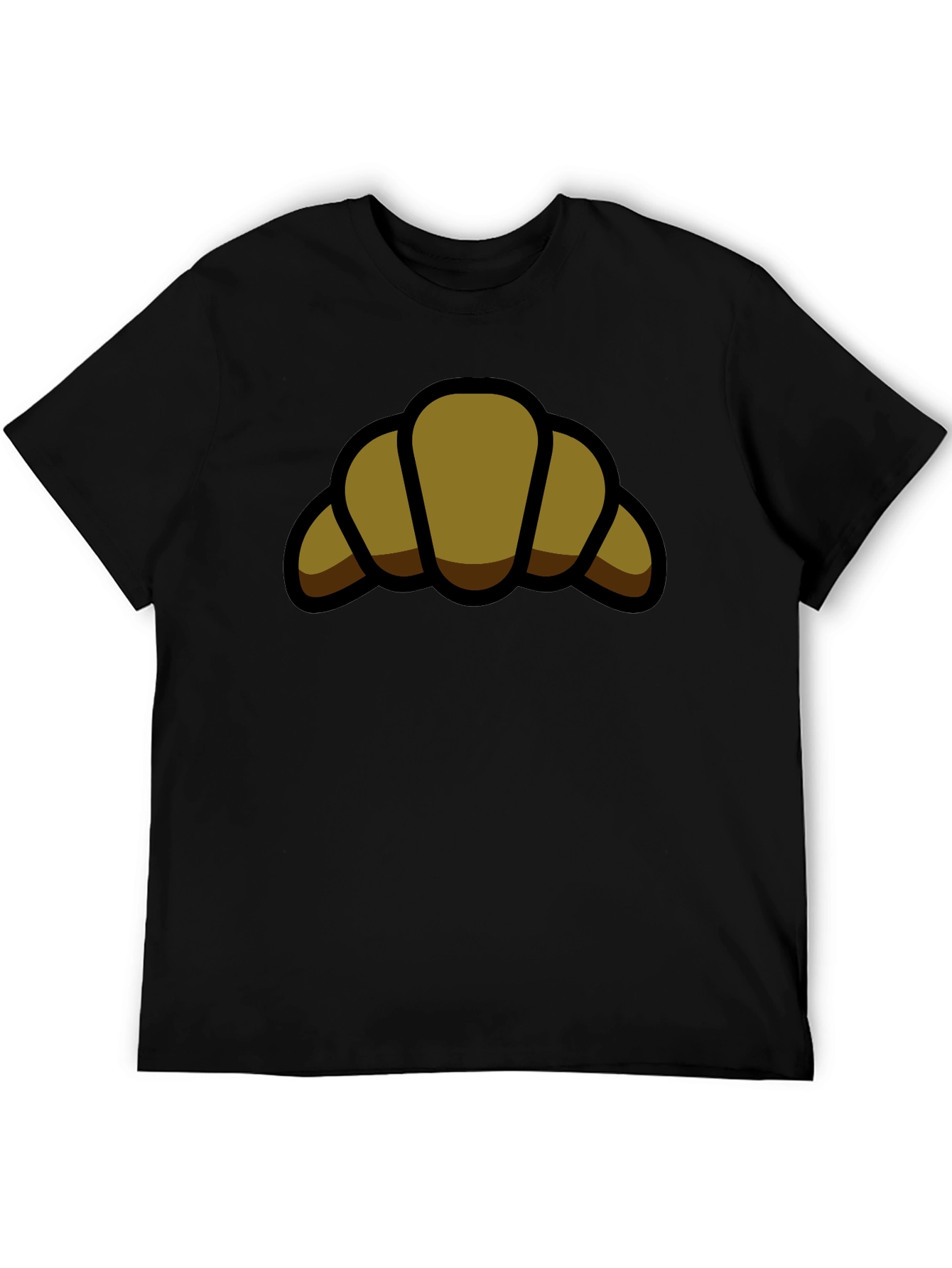 Croissant Graphic Black T-Shirt - Casual Comfort