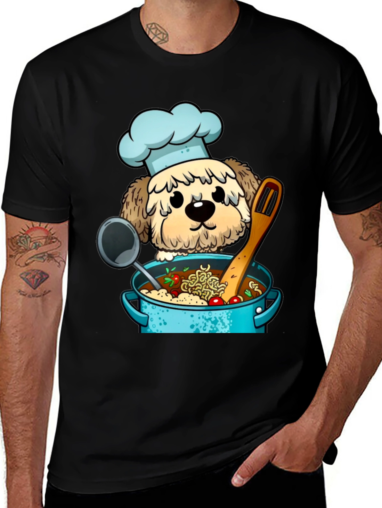 Chef Dog Cartoon T-Shirt