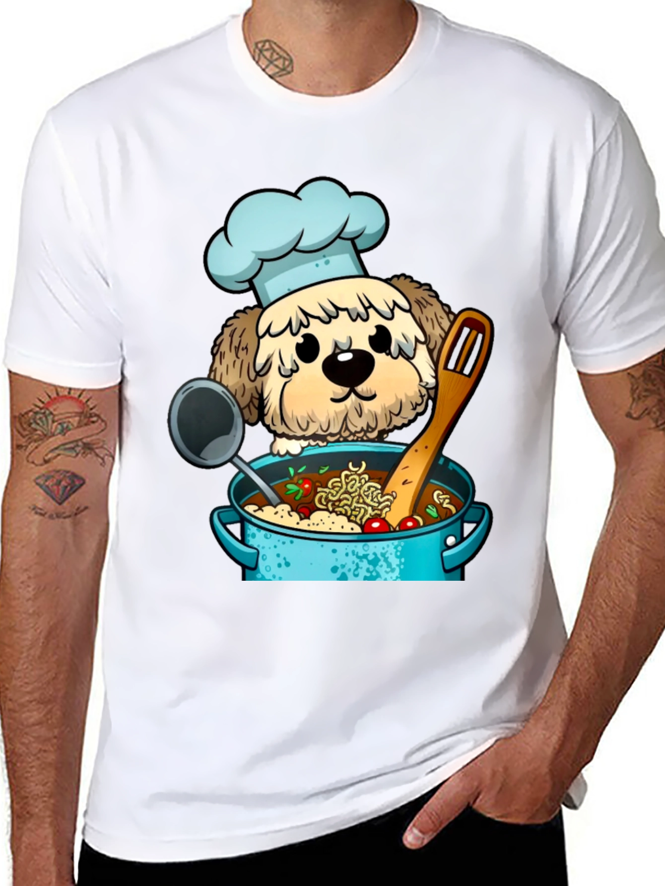 Chef Dog Cartoon T-Shirt