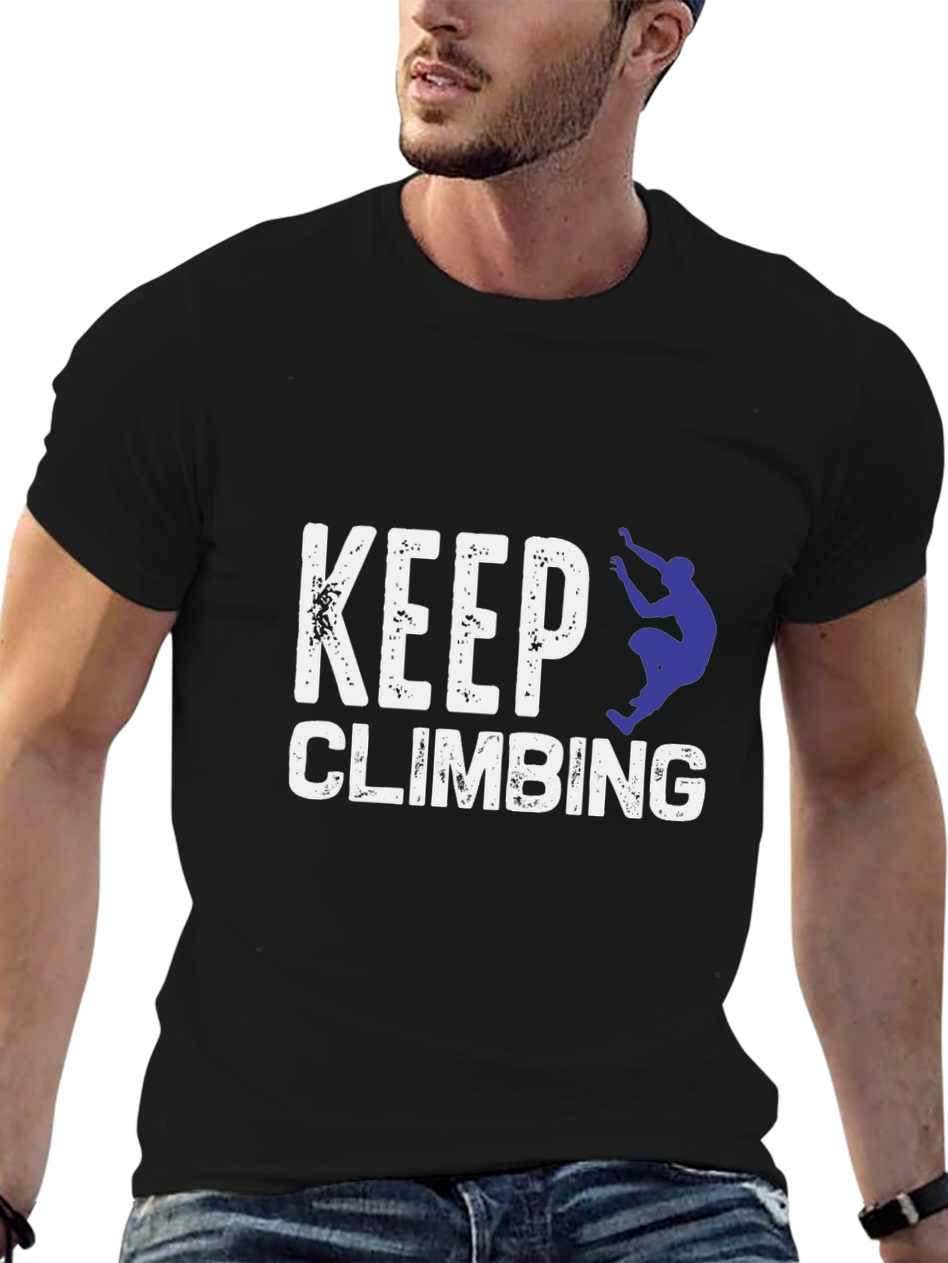 Keep Climbing Black Graphic T-Shirt