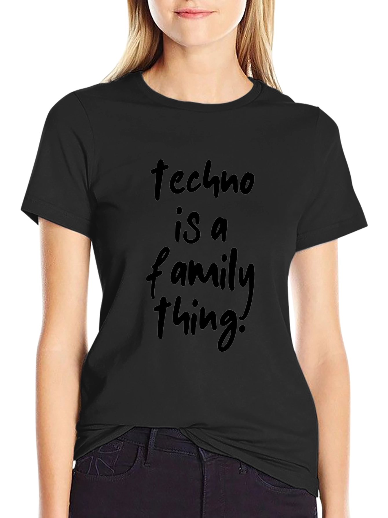 Techno Is A Family Thing Black Tee