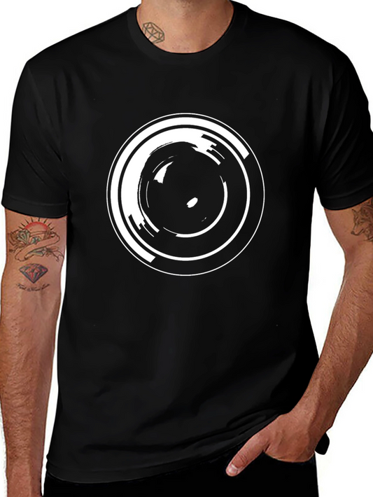 Abstract Circle Graphic Black T-Shirt
