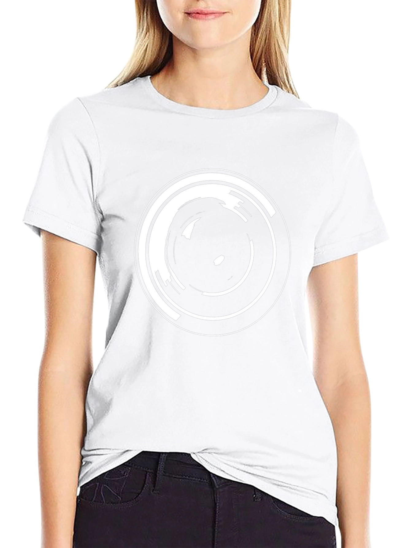 Abstract Circle Graphic Black T-Shirt