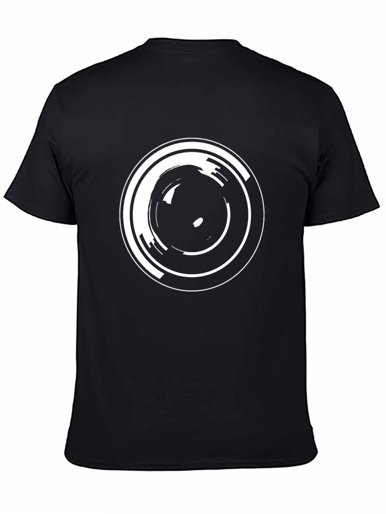 Abstract Circle Graphic Black T-Shirt