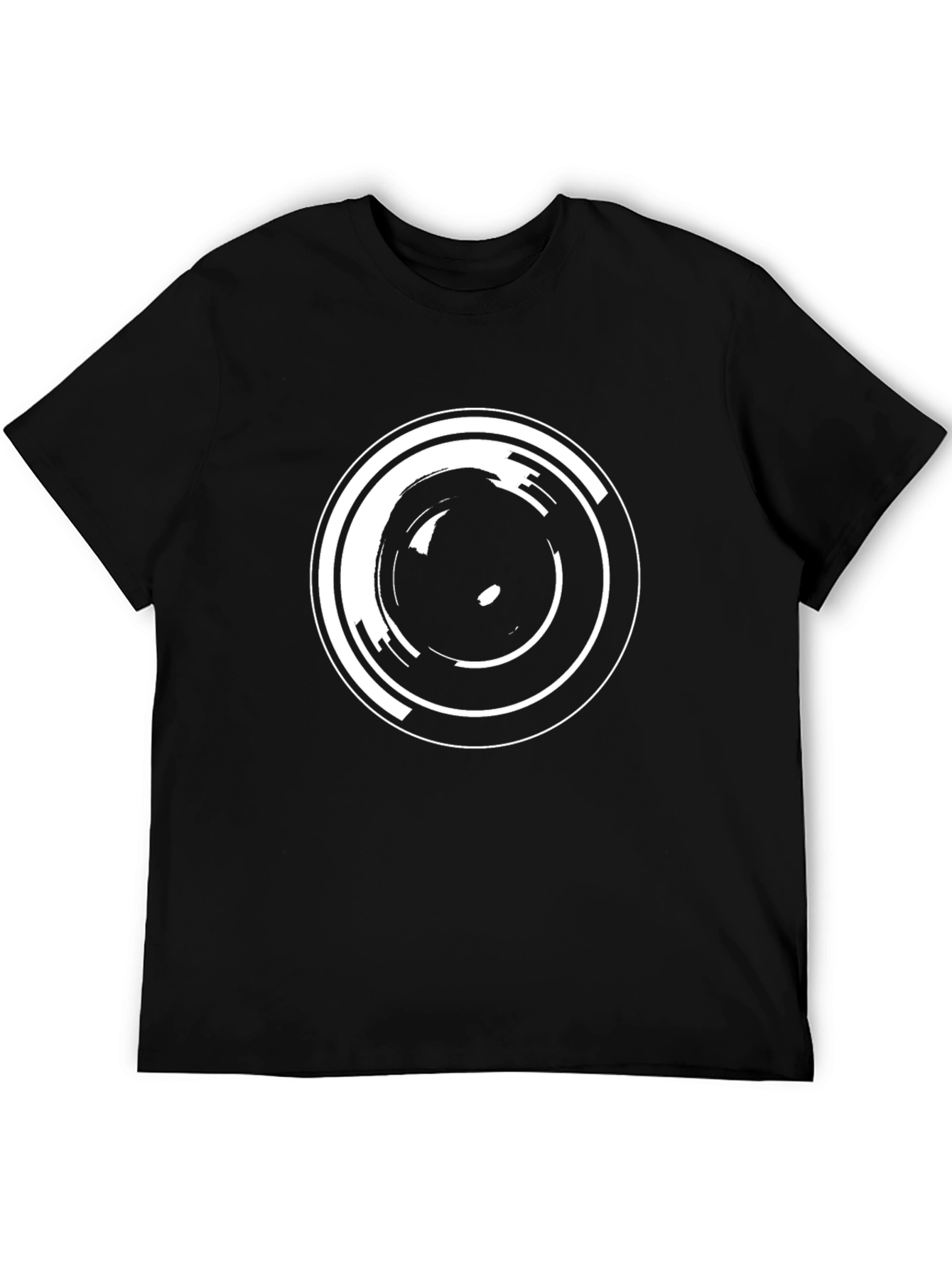 Abstract Circle Graphic Black T-Shirt