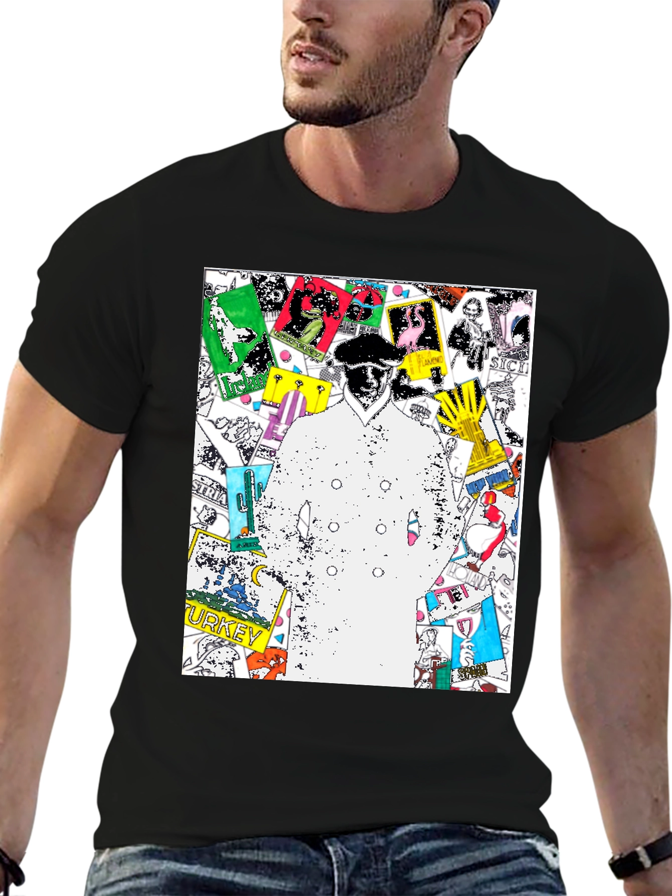 Trendy Graphic Tee - Illustrated World Tour