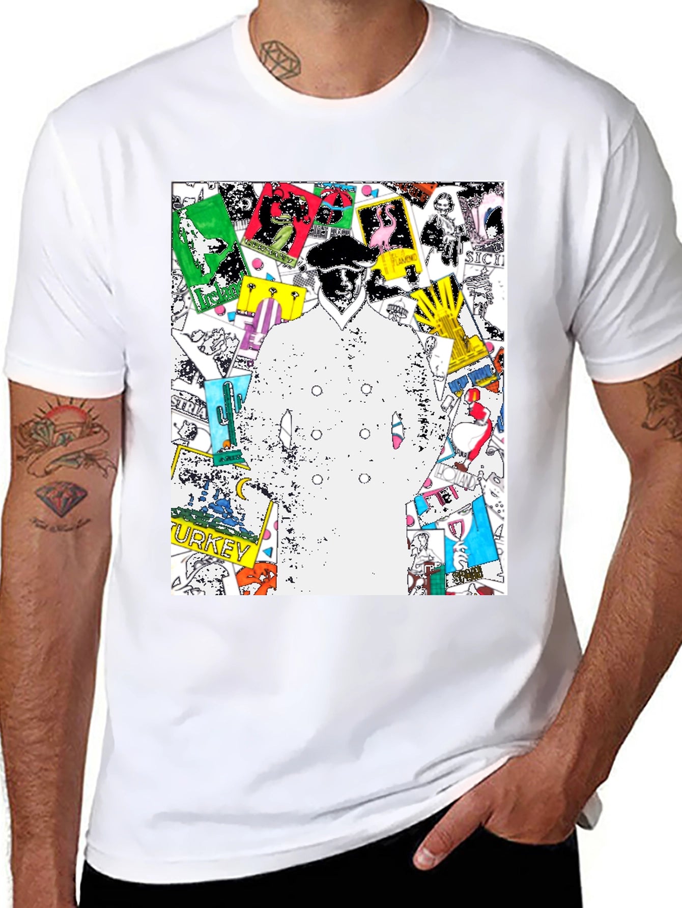 Trendy Graphic Tee - Illustrated World Tour