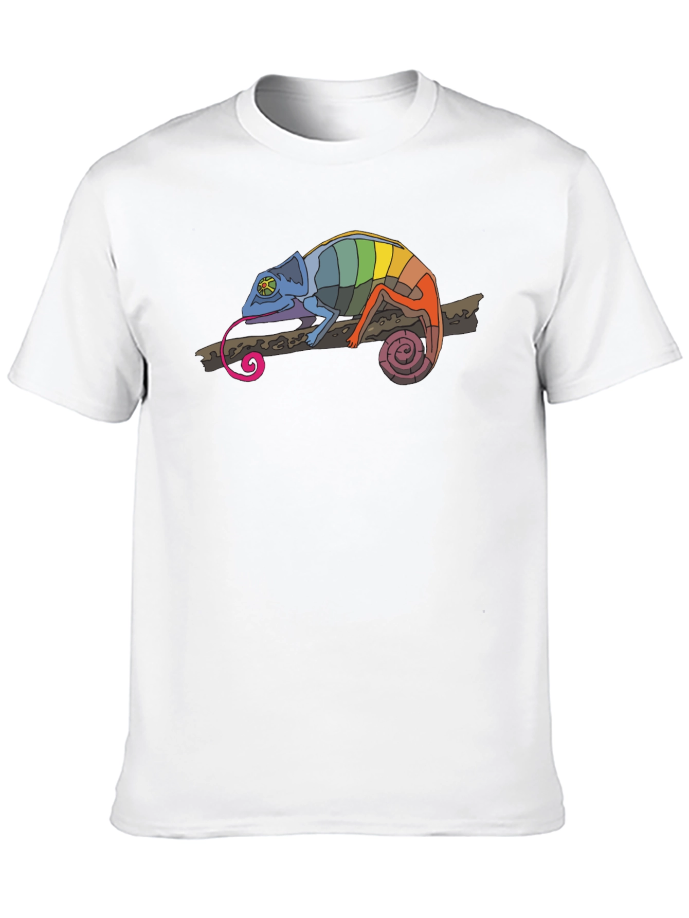 Rainbow Chameleon Graphic T-Shirt - Mens Black Tee