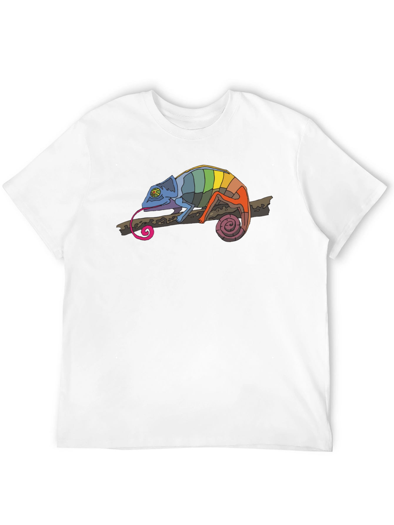 Rainbow Chameleon Graphic T-Shirt - Mens Black Tee