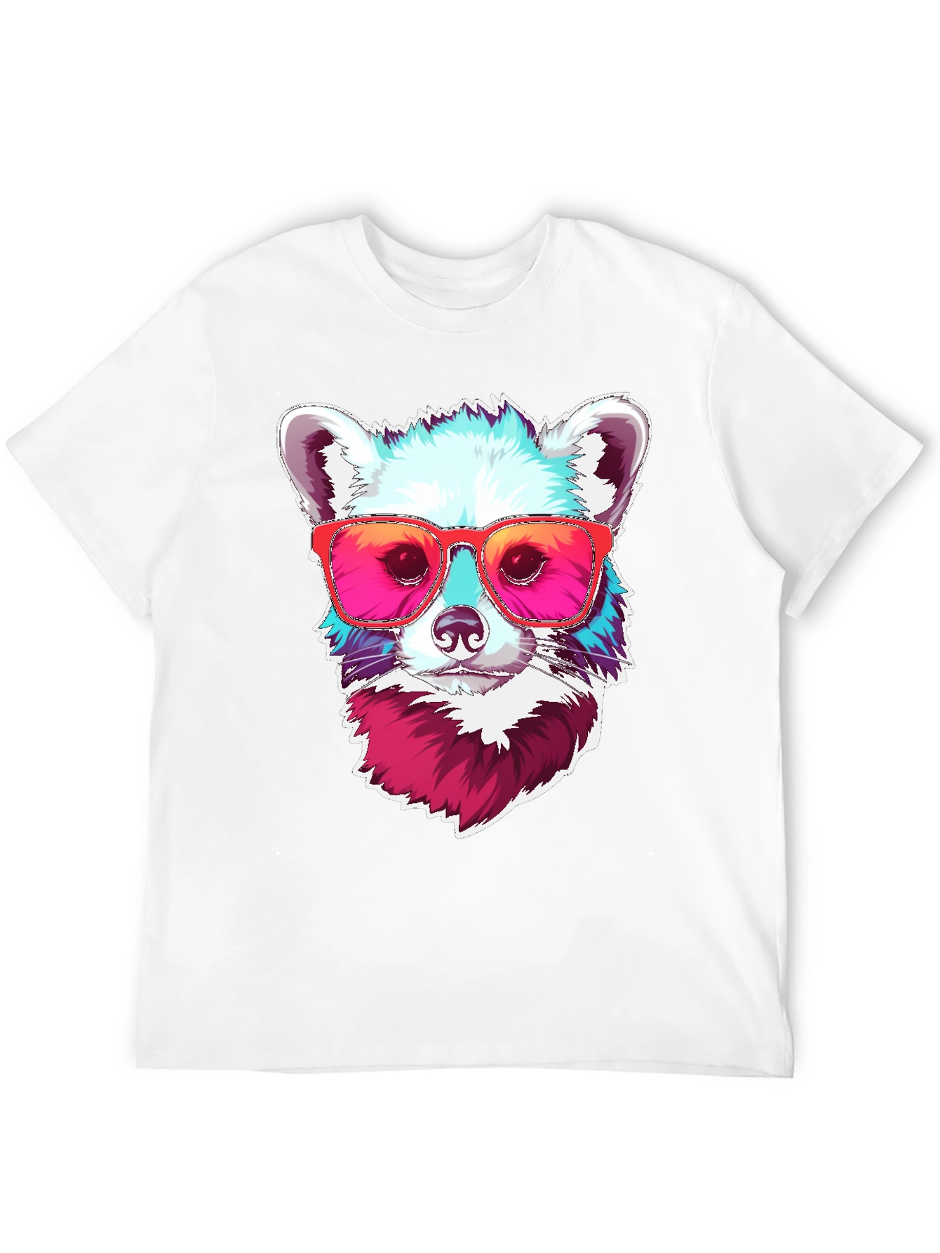 Cool Raccoon Graphic Tee - Black Cotton T-Shirt