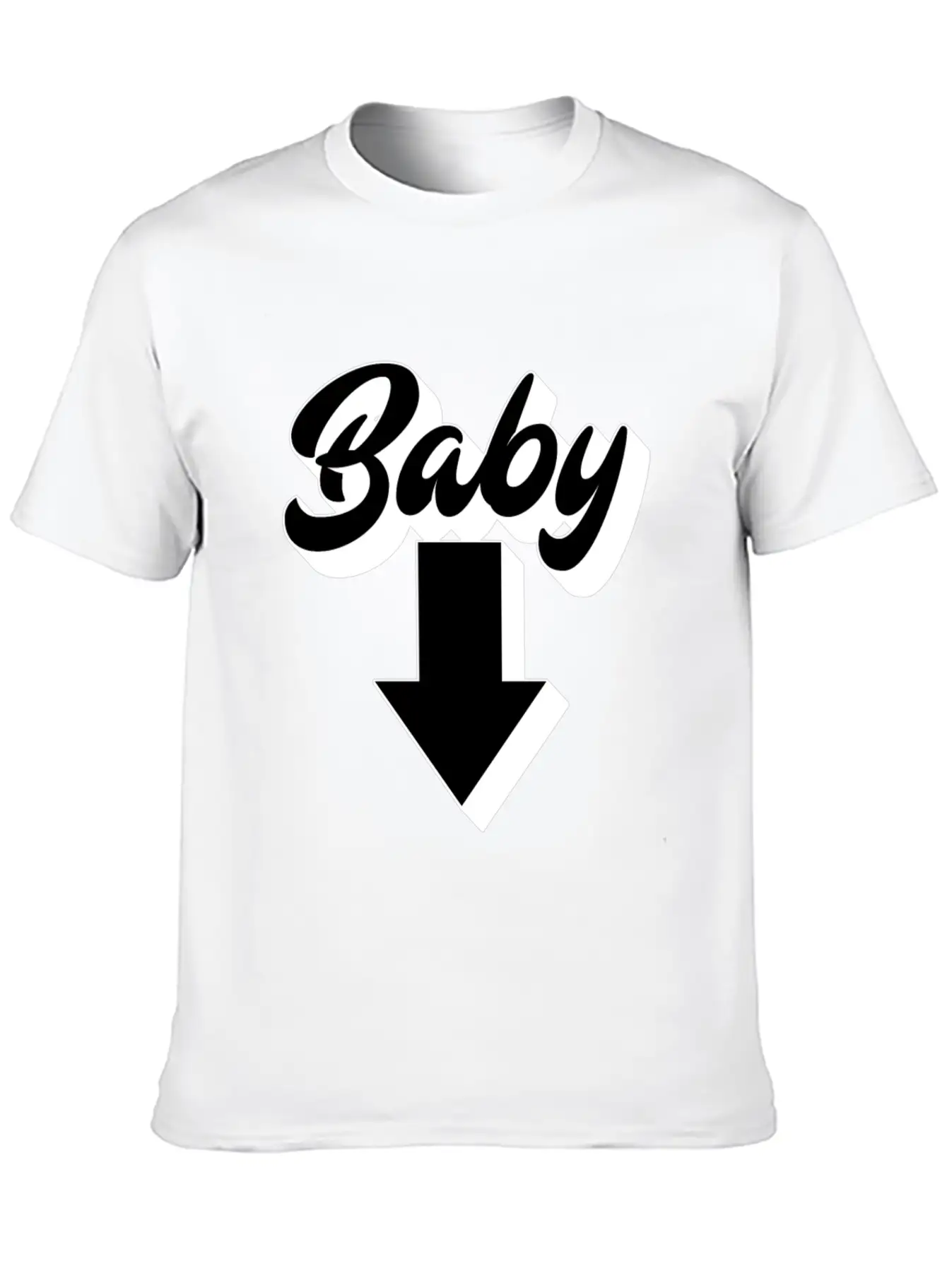 Baby (Arrow Down) | Baby Shower Parties Stylish Everyday T-Shirt – Unisex Basic Cotton Tee