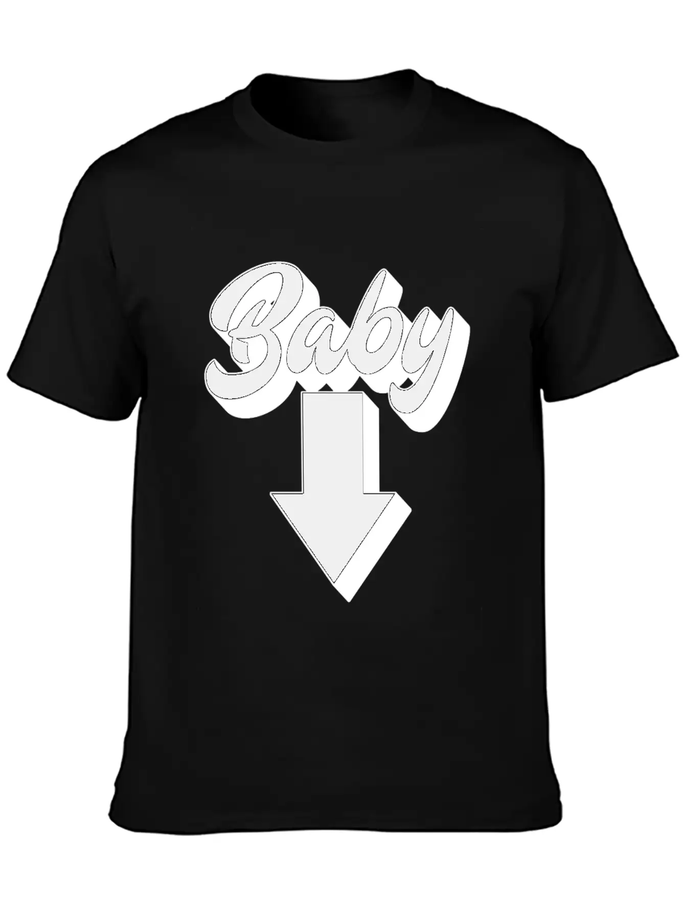 Baby (Arrow Down) | Baby Shower Parties Stylish Everyday T-Shirt – Unisex Basic Cotton Tee