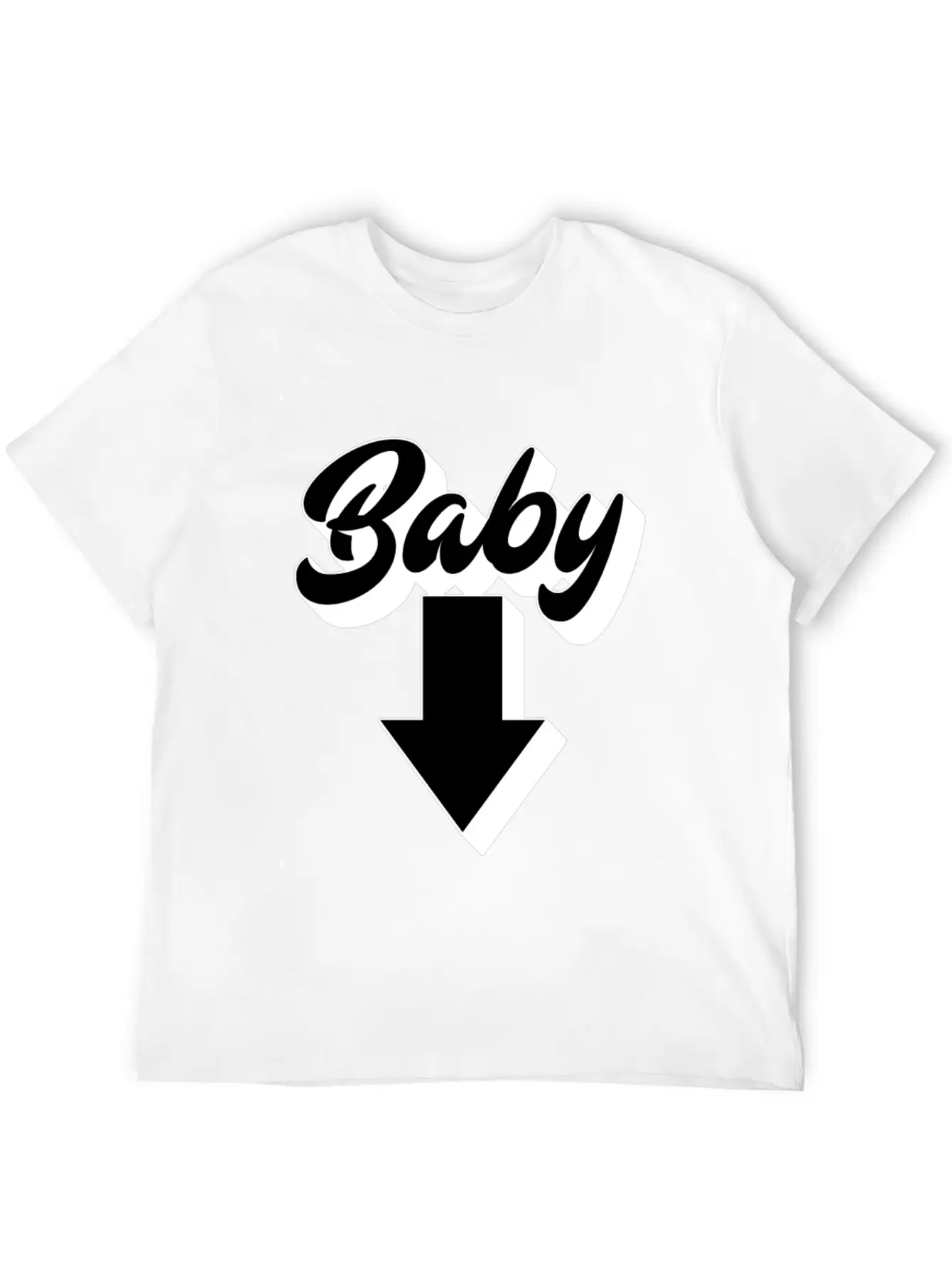 Baby (Arrow Down) | Baby Shower Parties Stylish Everyday T-Shirt – Unisex Basic Cotton Tee