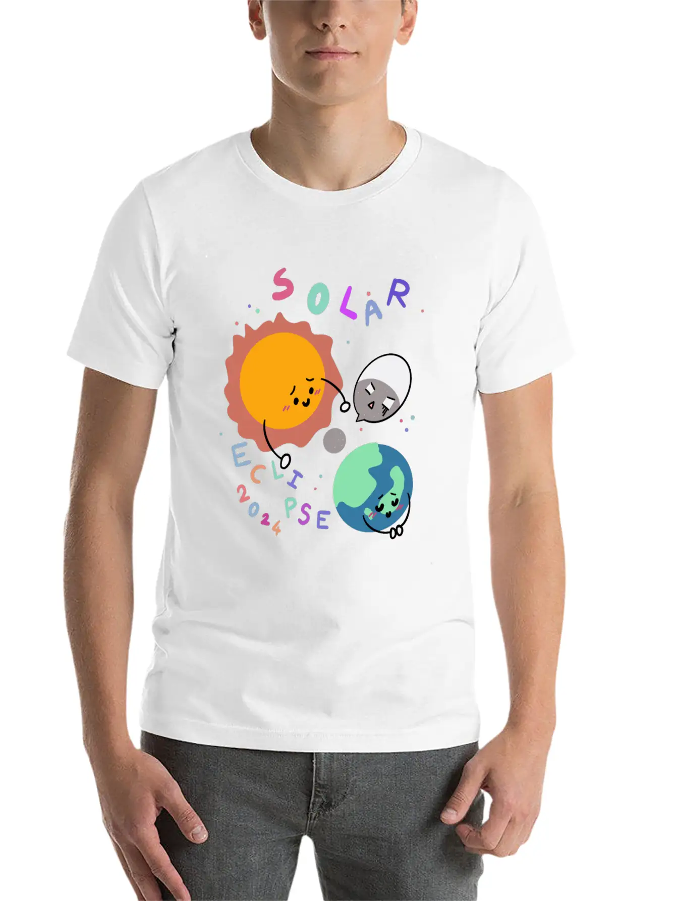 Baby Planet Solar Eclipse 2024 Basic Graphic T-Shirt – Daily Comfort In Soft Cotton