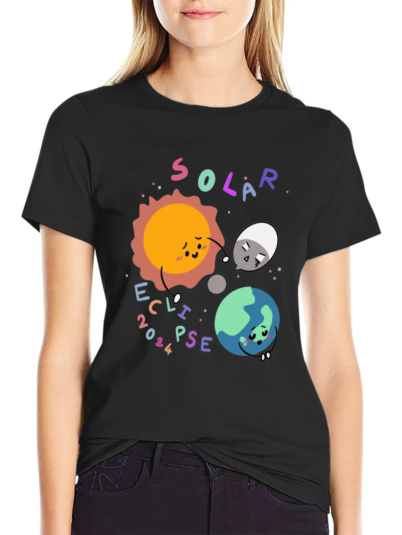 Baby Planet Solar Eclipse 2024 Basic Graphic T-Shirt – Daily Comfort In Soft Cotton
