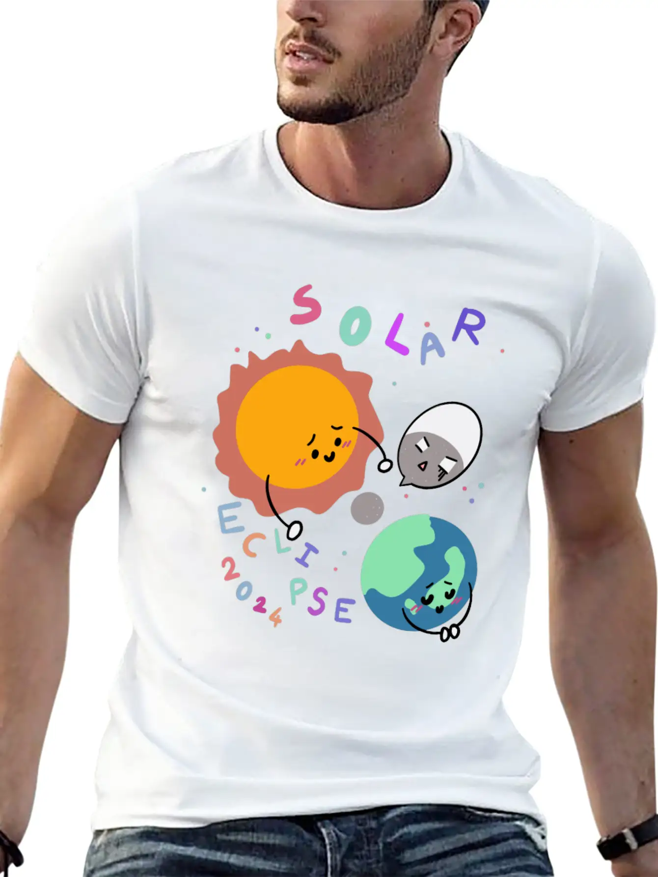 Baby Planet Solar Eclipse 2024 Basic Graphic T-Shirt – Daily Comfort In Soft Cotton